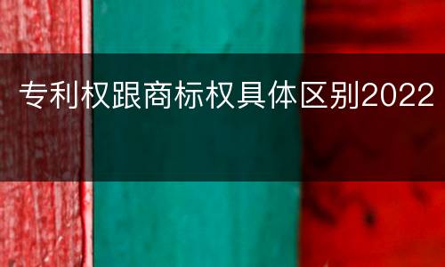 专利权跟商标权具体区别2022