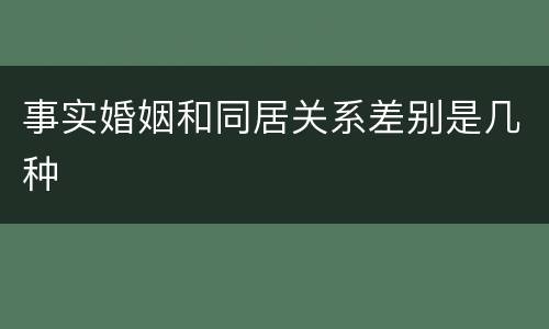 事实婚姻和同居关系差别是几种