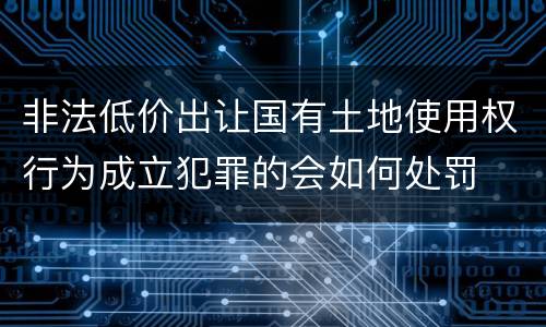 非法低价出让国有土地使用权行为成立犯罪的会如何处罚