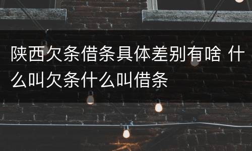 陕西欠条借条具体差别有啥 什么叫欠条什么叫借条