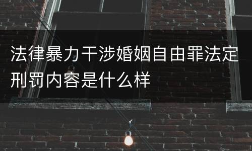 法律暴力干涉婚姻自由罪法定刑罚内容是什么样