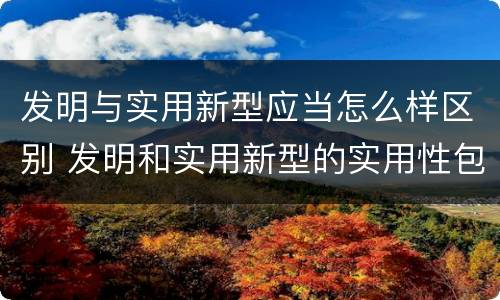 发明与实用新型应当怎么样区别 发明和实用新型的实用性包括