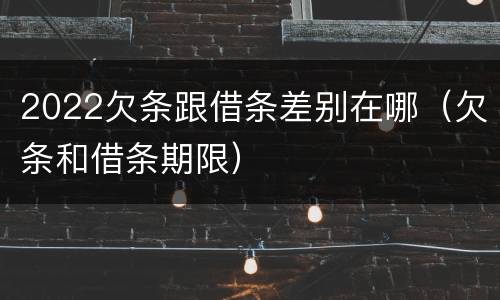 2022欠条跟借条差别在哪（欠条和借条期限）
