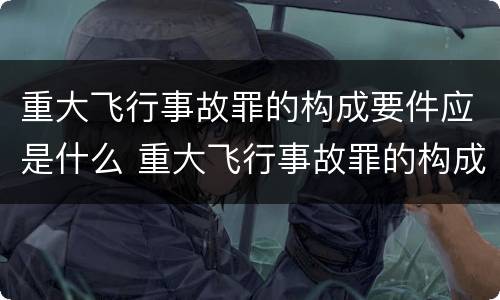 重大飞行事故罪的构成要件应是什么 重大飞行事故罪的构成要件应是什么内容