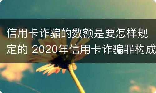 信用卡诈骗的数额是要怎样规定的 2020年信用卡诈骗罪构成要件