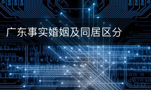广东事实婚姻及同居区分