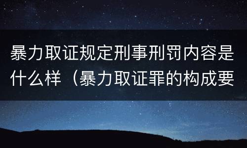 暴力取证规定刑事刑罚内容是什么样（暴力取证罪的构成要件）