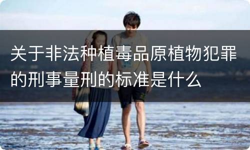 关于非法种植毒品原植物犯罪的刑事量刑的标准是什么