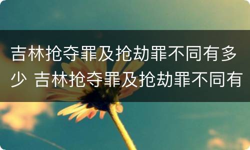 吉林抢夺罪及抢劫罪不同有多少 吉林抢夺罪及抢劫罪不同有多少人