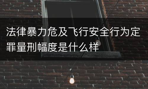 法律暴力危及飞行安全行为定罪量刑幅度是什么样