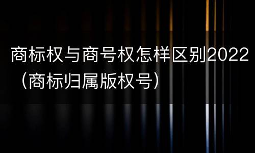 商标权与商号权怎样区别2022（商标归属版权号）