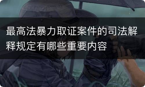 最高法暴力取证案件的司法解释规定有哪些重要内容
