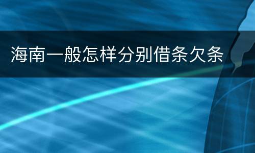 海南一般怎样分别借条欠条