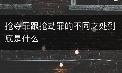 抢夺罪跟抢劫罪的不同之处到底是什么