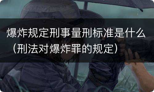 爆炸规定刑事量刑标准是什么（刑法对爆炸罪的规定）