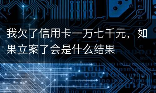 我欠了信用卡一万七千元，如果立案了会是什么结果