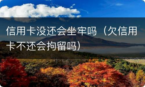 信用卡没还会坐牢吗（欠信用卡不还会拘留吗）