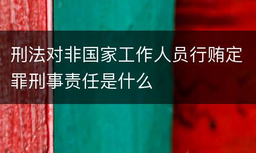 刑法对非国家工作人员行贿定罪刑事责任是什么