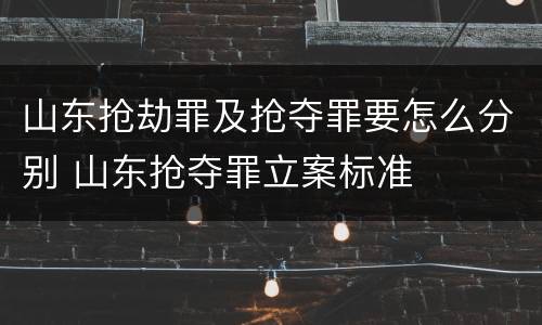 山东抢劫罪及抢夺罪要怎么分别 山东抢夺罪立案标准