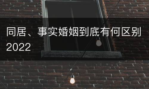 同居、事实婚姻到底有何区别2022