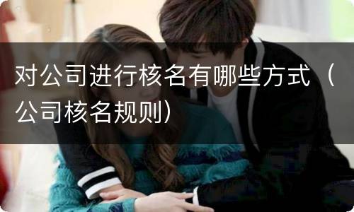 对公司进行核名有哪些方式（公司核名规则）