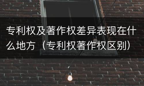 专利权及著作权差异表现在什么地方（专利权著作权区别）