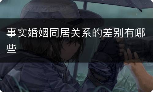 事实婚姻同居关系的差别有哪些