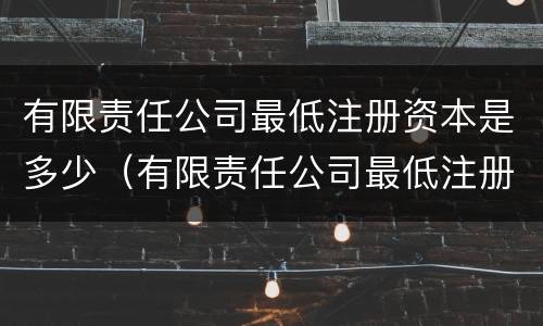 有限责任公司最低注册资本是多少（有限责任公司最低注册资本多少钱）