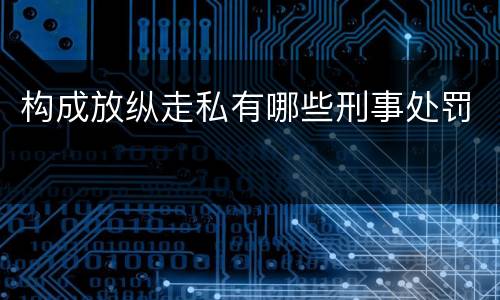 构成放纵走私有哪些刑事处罚