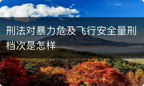 刑法对暴力危及飞行安全量刑档次是怎样