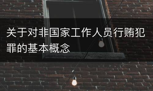 关于对非国家工作人员行贿犯罪的基本概念