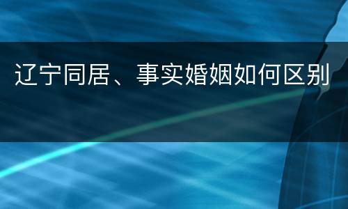 辽宁同居、事实婚姻如何区别
