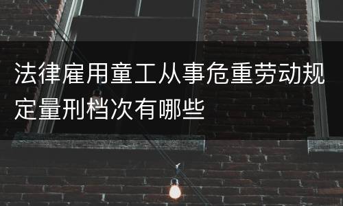 法律雇用童工从事危重劳动规定量刑档次有哪些