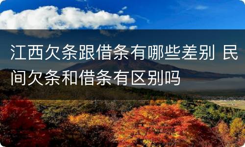 江西欠条跟借条有哪些差别 民间欠条和借条有区别吗