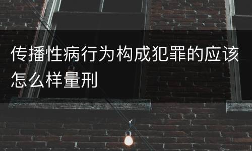 传播性病行为构成犯罪的应该怎么样量刑