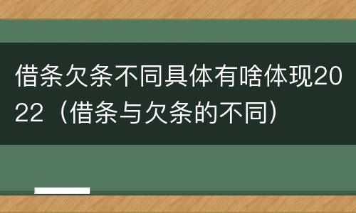借条欠条不同具体有啥体现2022（借条与欠条的不同）