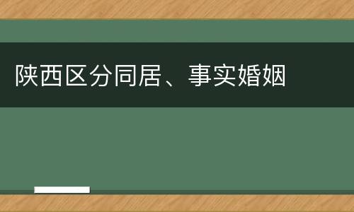 陕西区分同居、事实婚姻