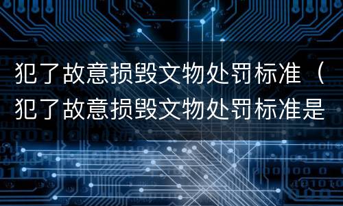 犯了故意损毁文物处罚标准（犯了故意损毁文物处罚标准是）
