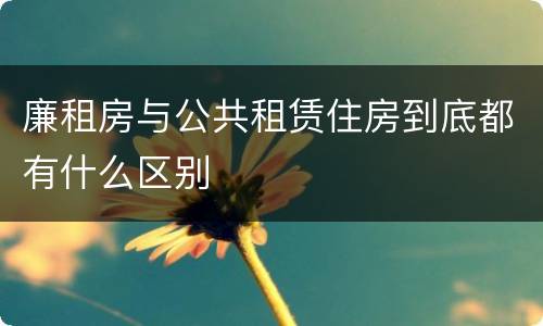 廉租房与公共租赁住房到底都有什么区别