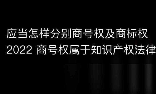 应当怎样分别商号权及商标权2022 商号权属于知识产权法律制度的是