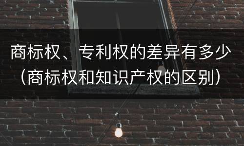 商标权、专利权的差异有多少（商标权和知识产权的区别）