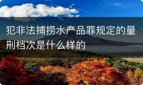 犯非法捕捞水产品罪规定的量刑档次是什么样的