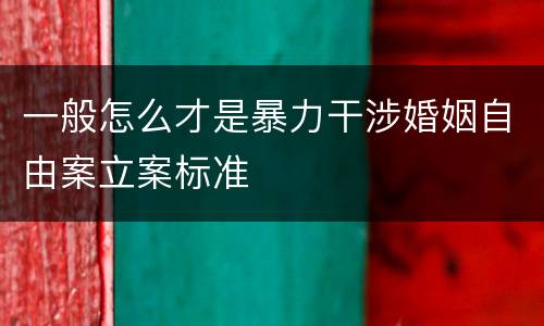 一般怎么才是暴力干涉婚姻自由案立案标准