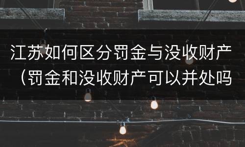 江苏如何区分罚金与没收财产（罚金和没收财产可以并处吗）