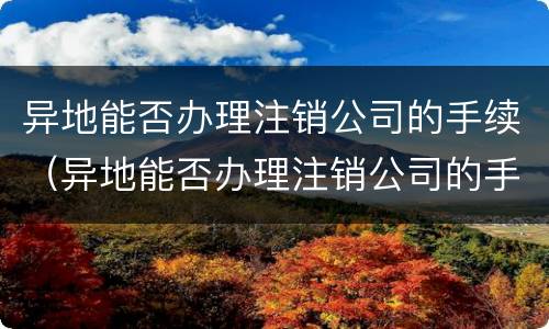 异地能否办理注销公司的手续（异地能否办理注销公司的手续呢）
