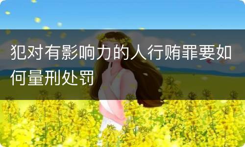 犯对有影响力的人行贿罪要如何量刑处罚