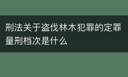 刑法关于盗伐林木犯罪的定罪量刑档次是什么