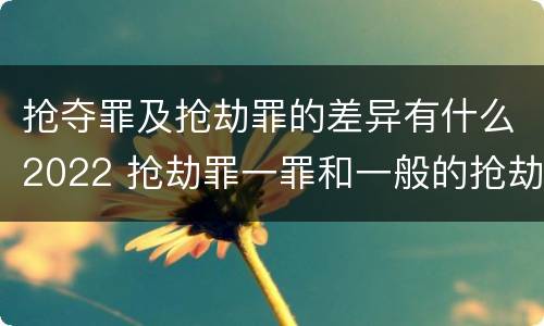 抢夺罪及抢劫罪的差异有什么2022 抢劫罪一罪和一般的抢劫罪