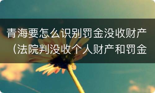 青海要怎么识别罚金没收财产（法院判没收个人财产和罚金有什么区别）