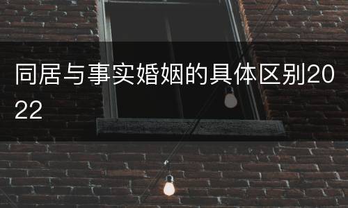 同居与事实婚姻的具体区别2022
